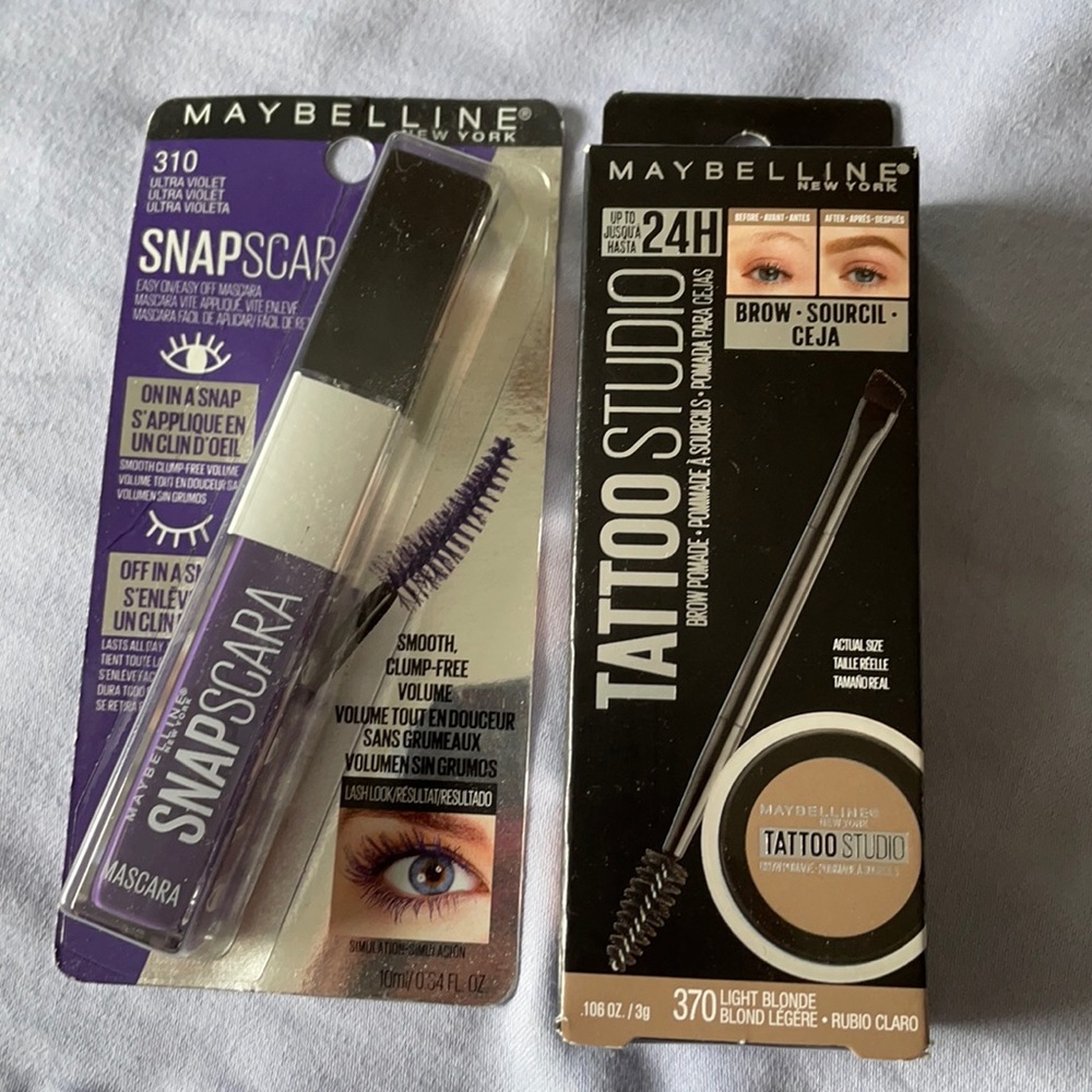 Maybelline mascara and brow tattoo powder